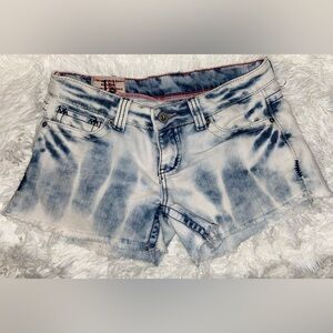 1st Kiss Denim Blue Tie-Dye Shorts